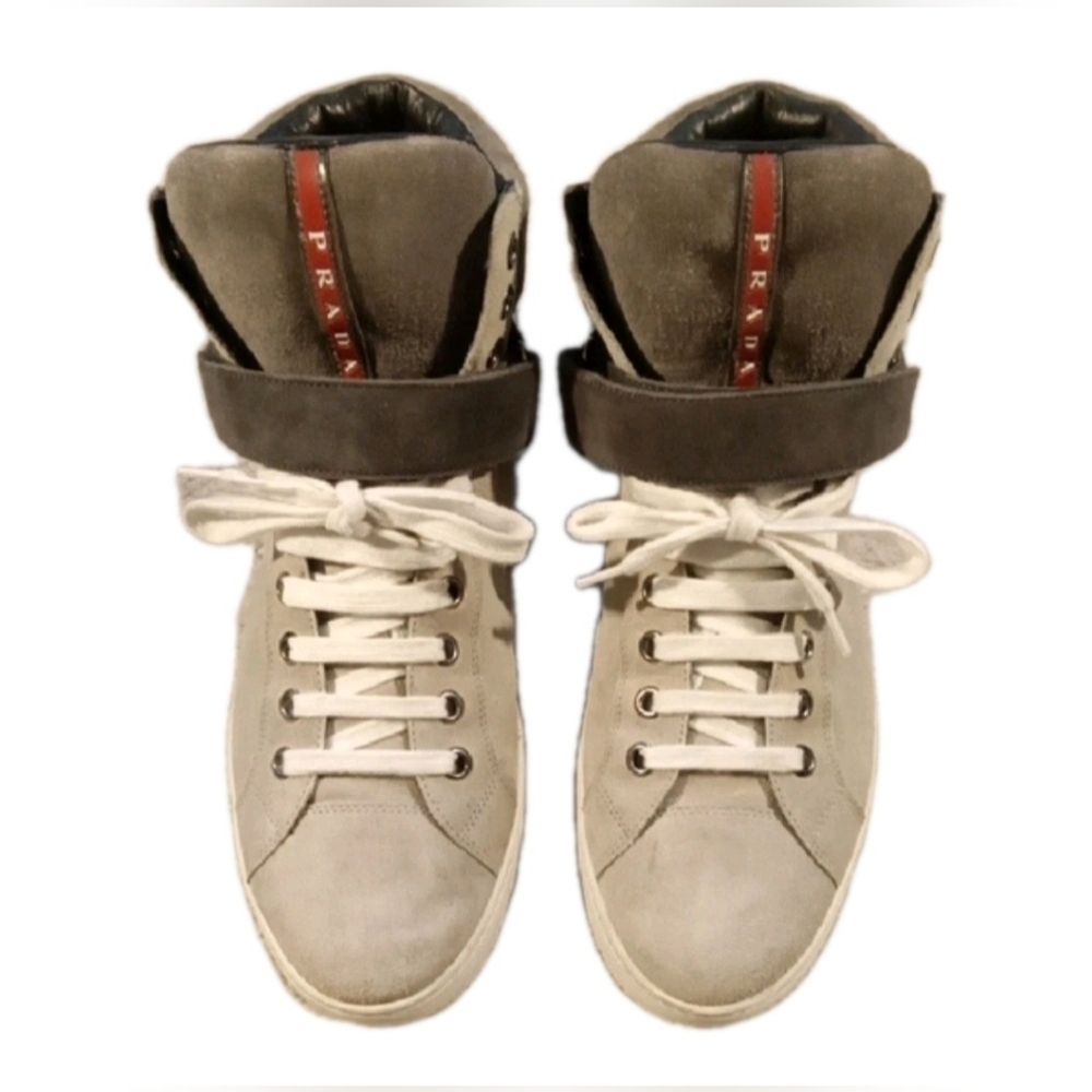 RARE Prada Avenue Suede High-Top Sneaker Gray US Men's Size 10 ( GUC) - Picture 2 of 12